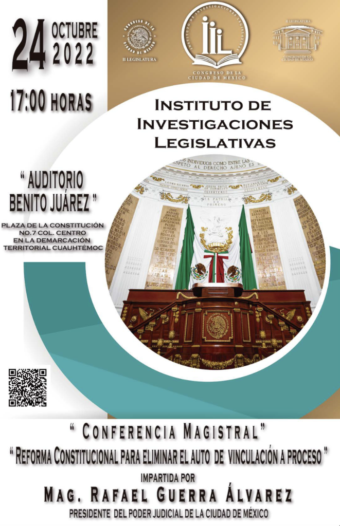 Conferencia Magistral "Reforma Constitucional para eliminar el auto de vinculación a proceso"

Fecha: 24 de Octubre del 2022
Escuchala por youtube.